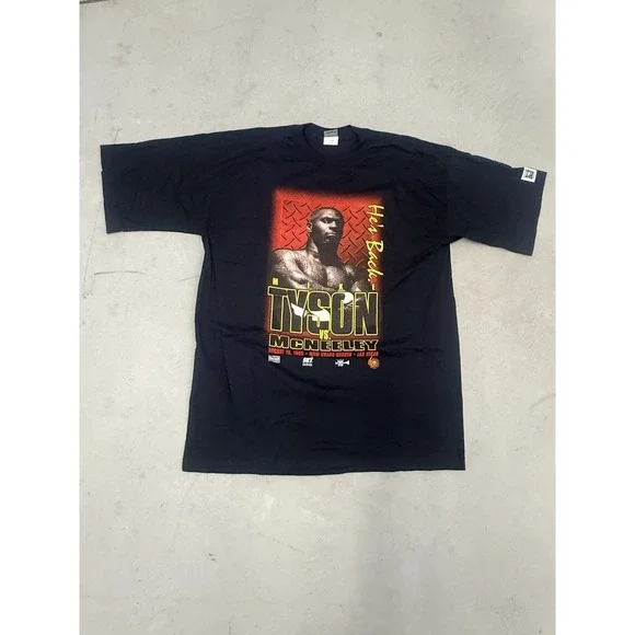 Vtg 1995 Mike Tyson vs Peter McNeeley Shirt XL MGM Grand KO Wear Boxing - Picture 1 of 8